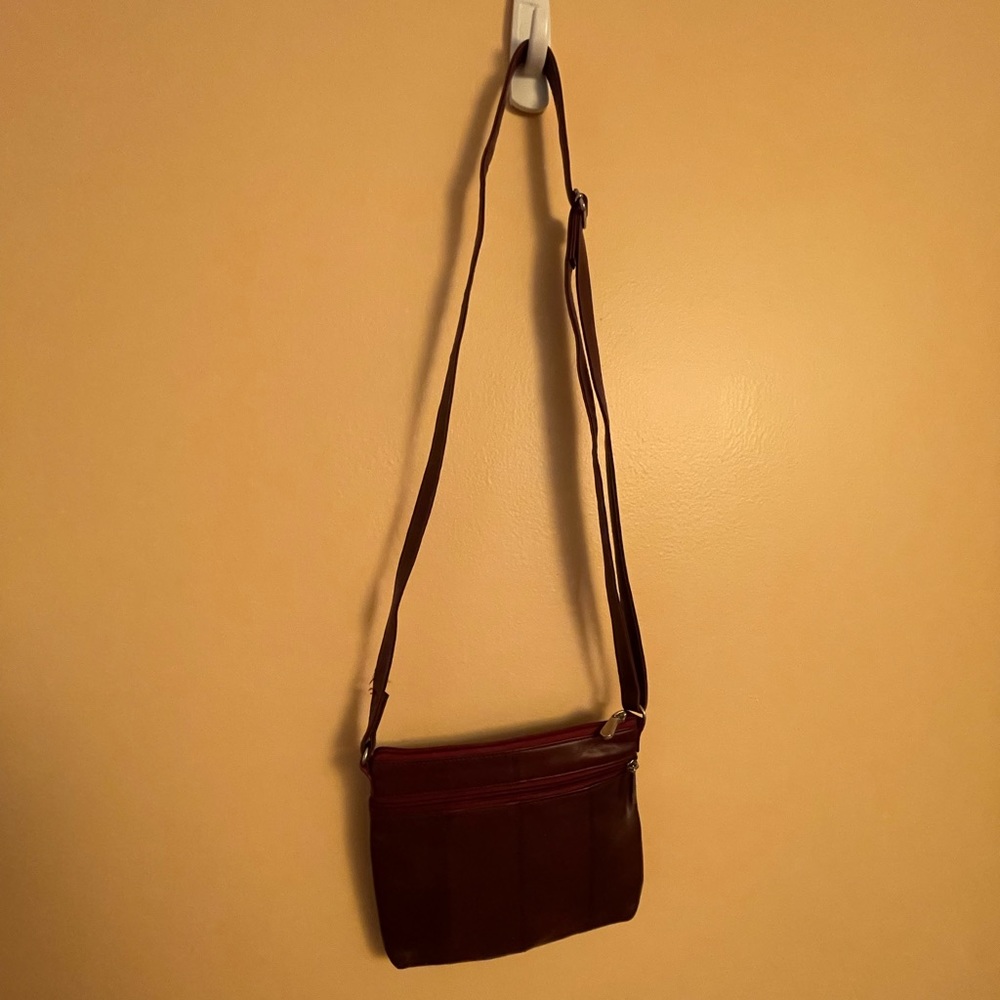 Maroon crossbody purse